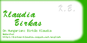 klaudia birkas business card